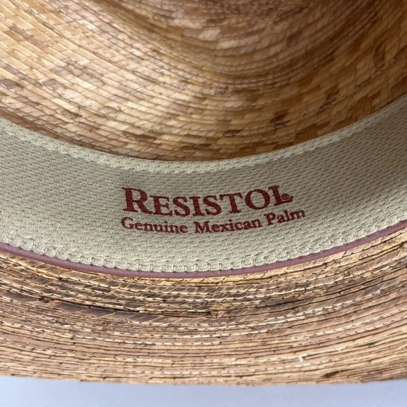 Resistol Duck Commander Straw Cowboy Hat S Genuine Mexican Palm Western USA Made - Picture 12 of 16